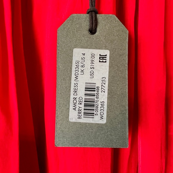 All Saints Amor low back maxi dress in Berry Red NWT size US 4 - Picture 8 of 13